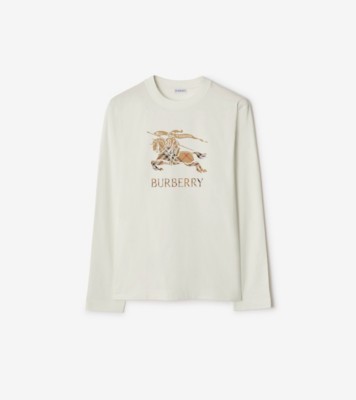 Long-sleeve Knight Ombré Cotton T-shirt in Chalk white - Men