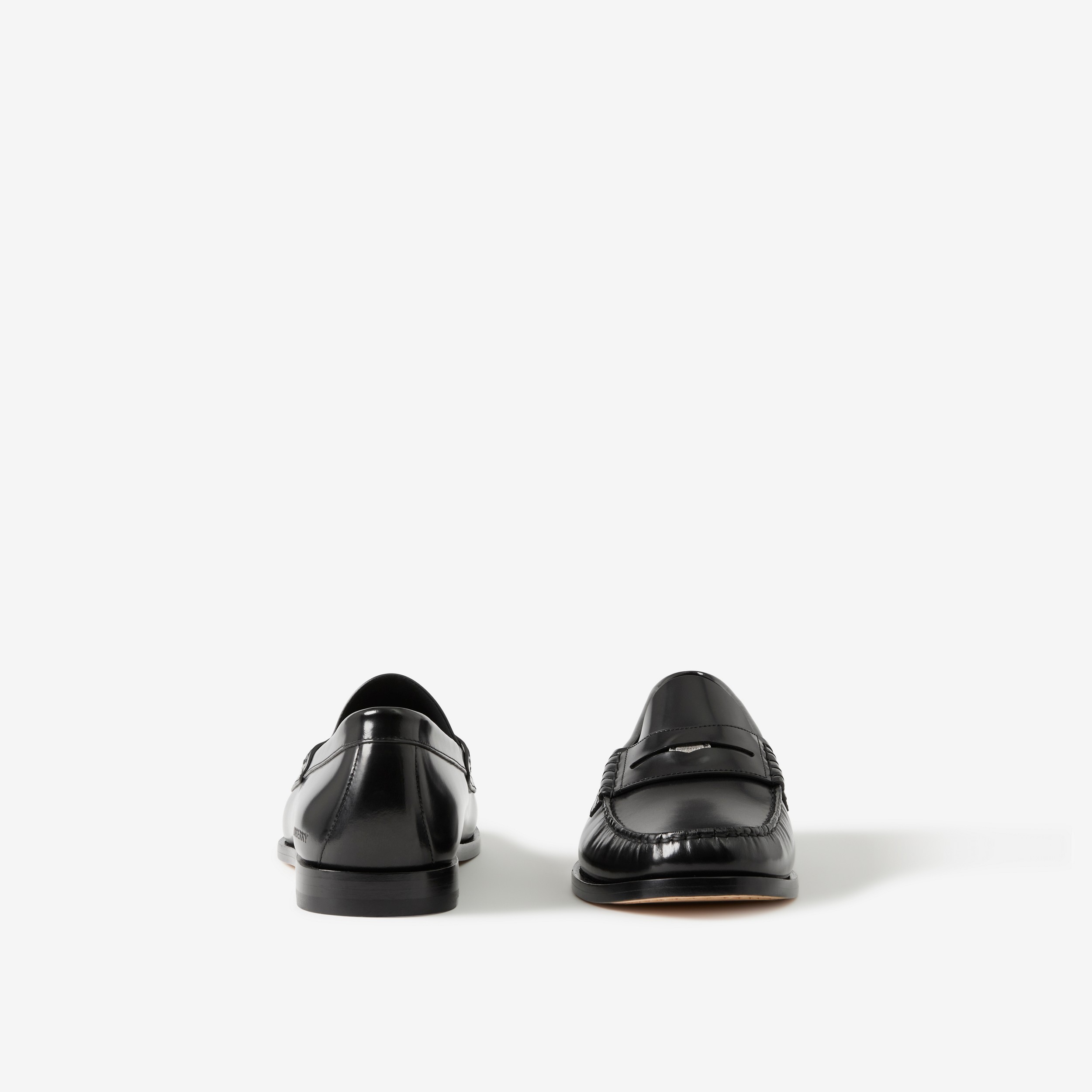 Coin Detail Leather Penny Loafers in Black - Men | Burberry® Official - 4
