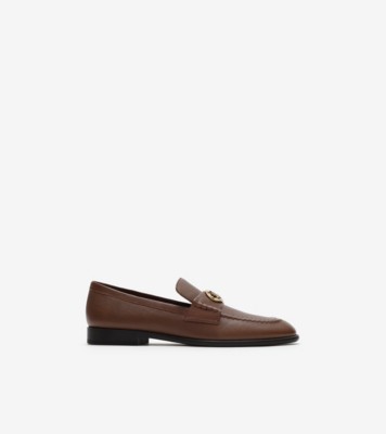 Leather Opal Loafers in Tobacco brown - Women | Burberry® Official