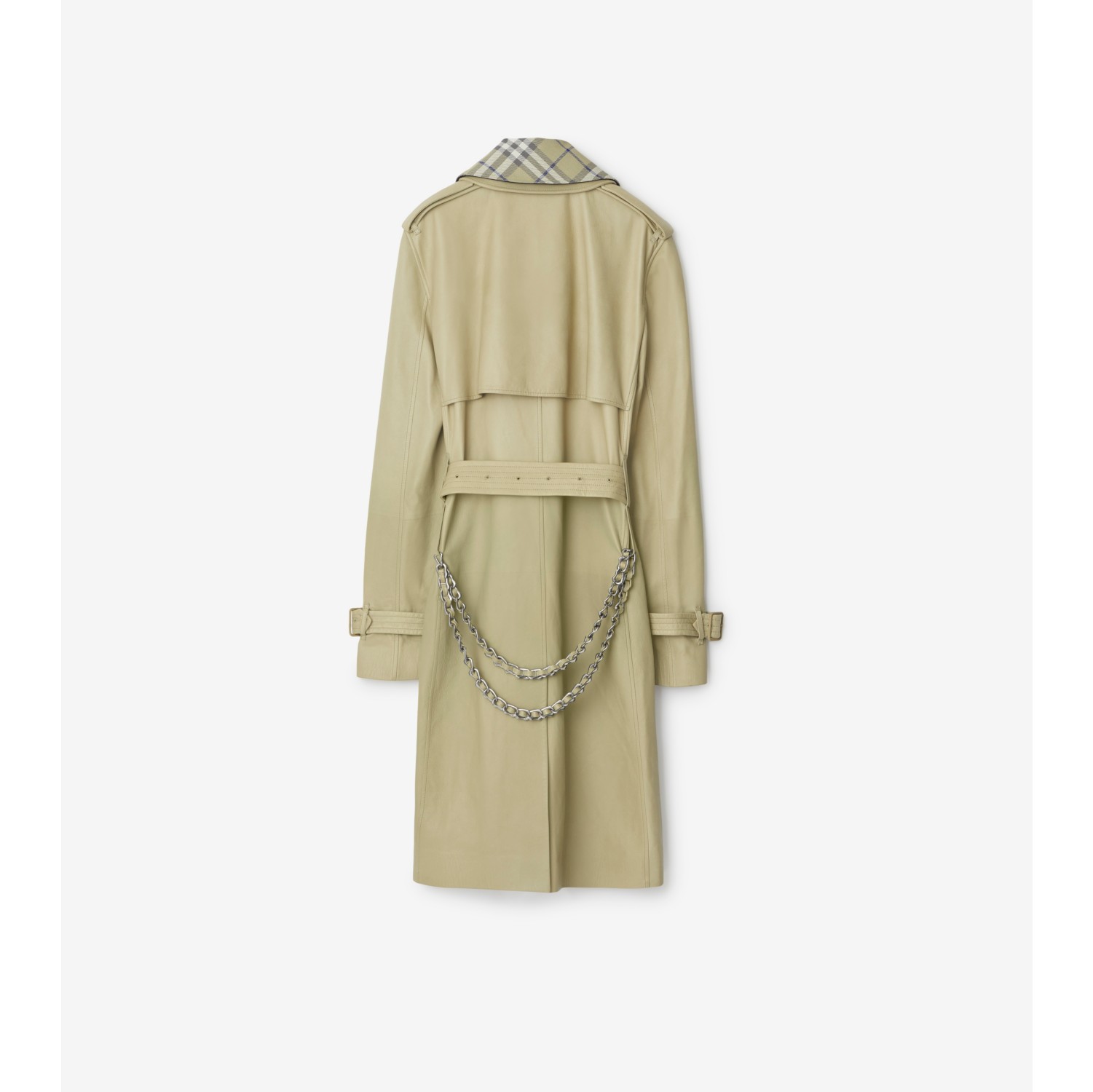 Trench long en cuir