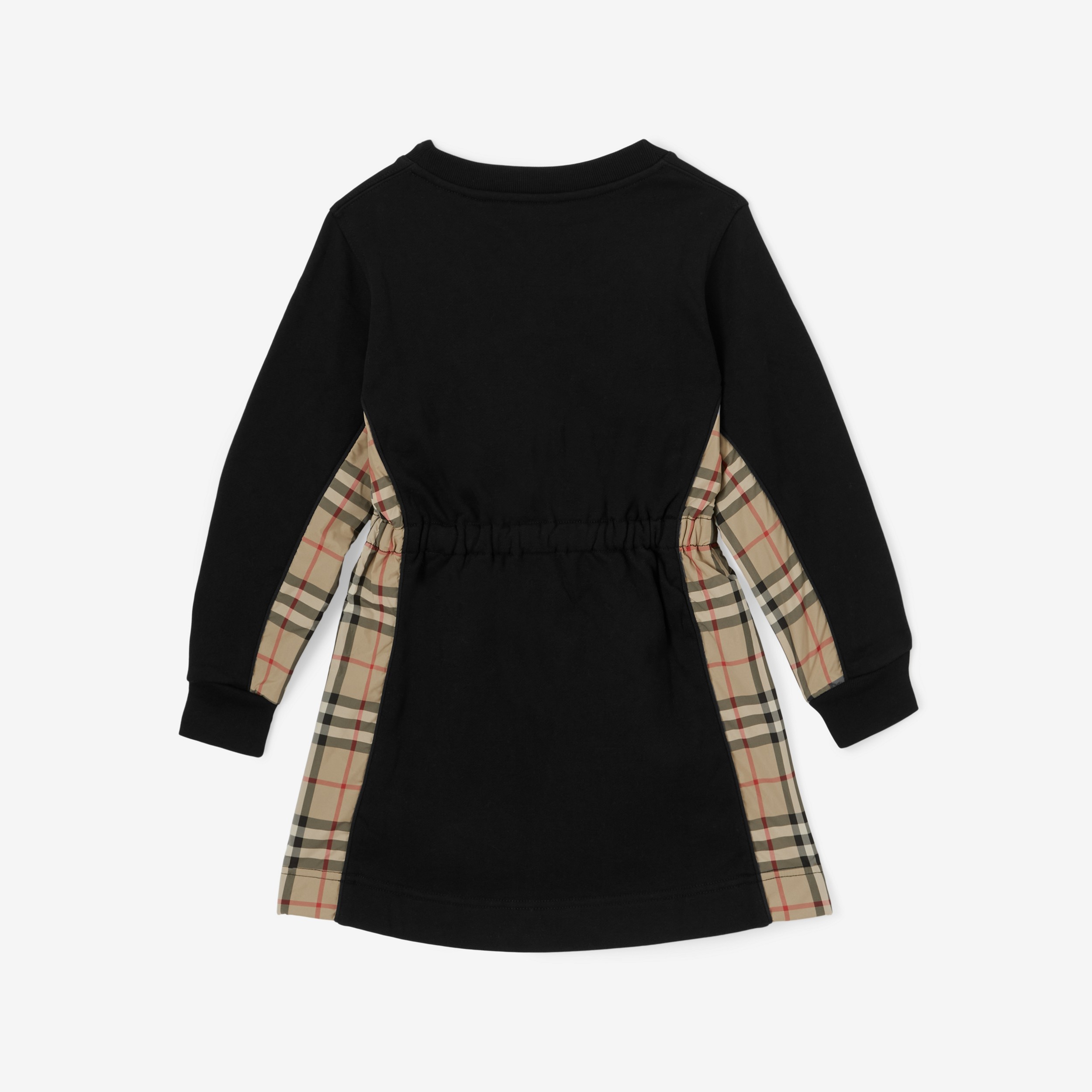 Vestido estilo suéter em algodão com recorte em Vintage Check (Preto) | Burberry® oficial - 2