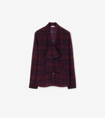 Check Silk Scarf Blouse Acer ®