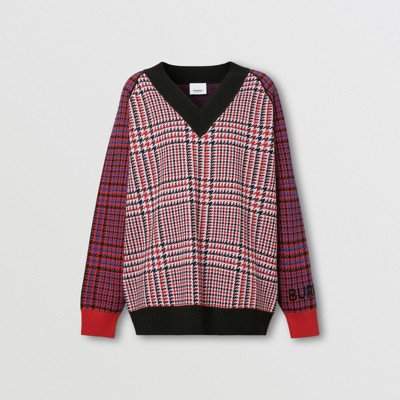 red houndstooth sweater