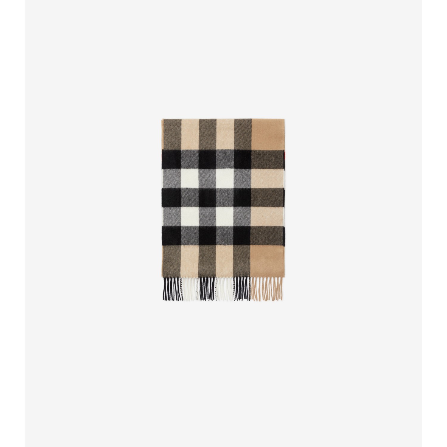 Check Cashmere Silk Blend Tweed Scarf in Archive beige | Burberry® Official