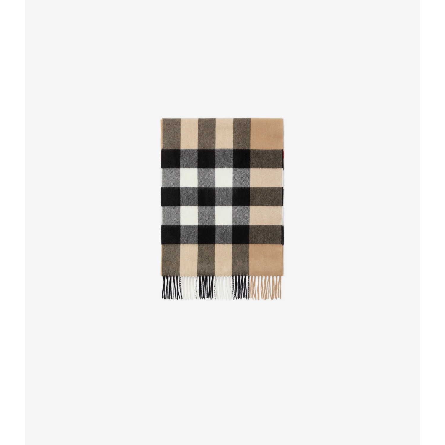 Check Cashmere Scarf in Archive beige