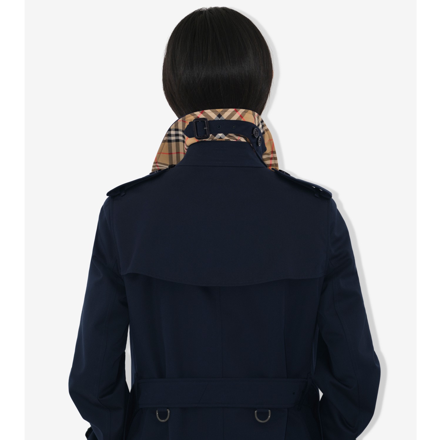 BURBERRY BLUE LABEL ショート トレンチコート ベルト付 38 BURBERRY BLUE LABELショートトレンチコート