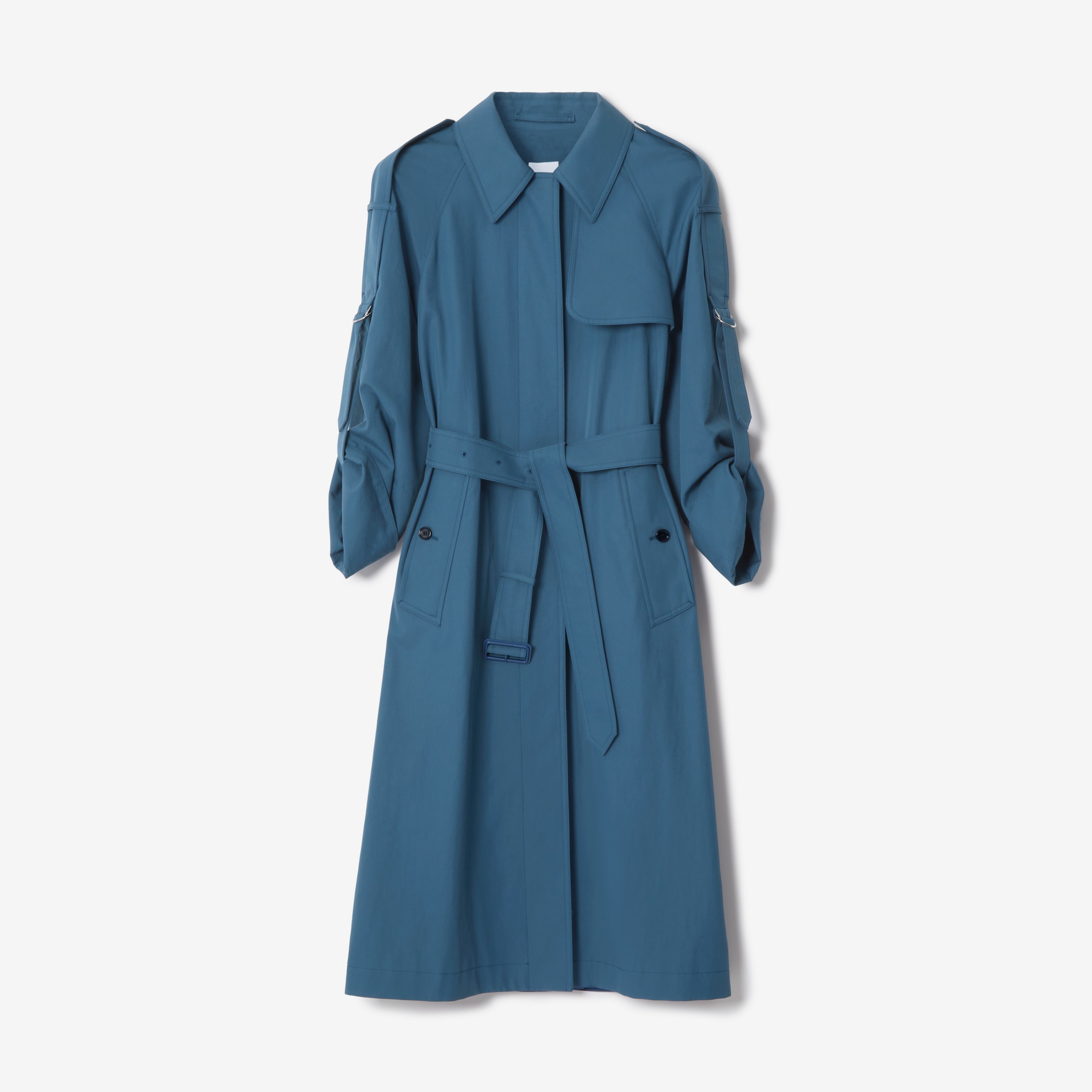 D-ring Detail Tropical Gabardine Trench Coat in Muted Navy - Women | Burberry® Official - 1