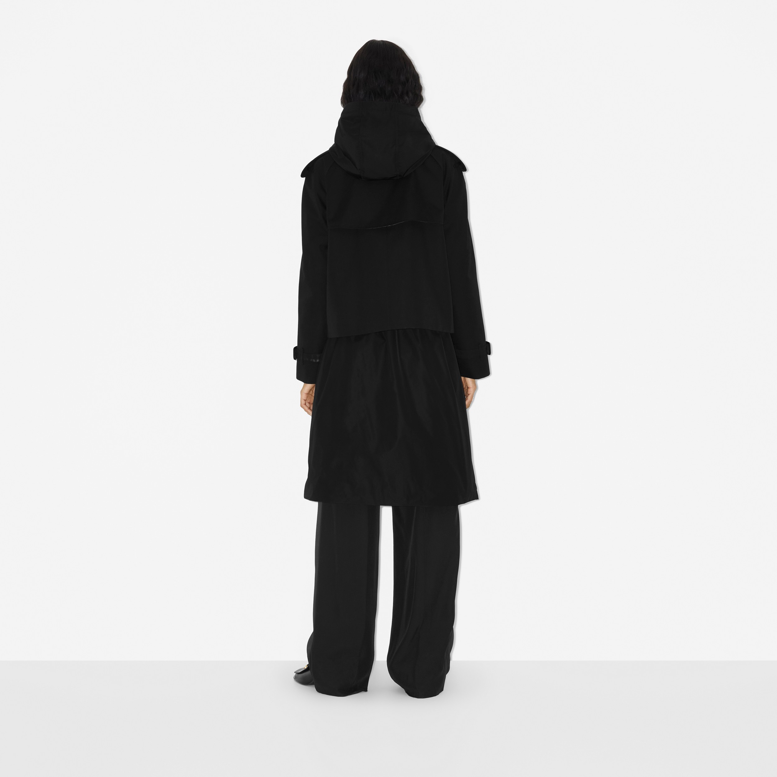 Trench coat corto en algodón de gabardina (Negro) - Mujer | Burberry® oficial - 4
