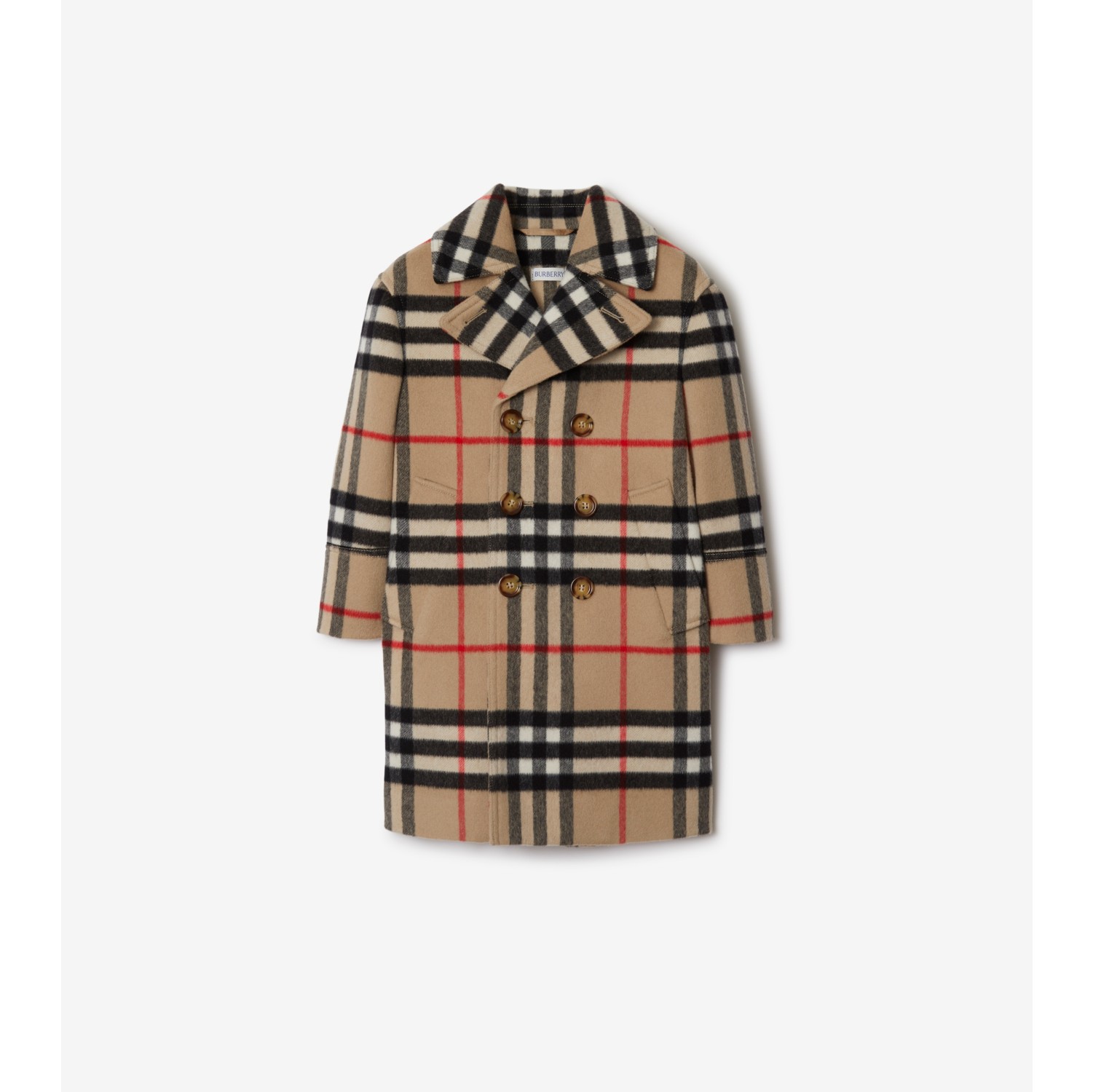 Check Wool Cashmere Coat