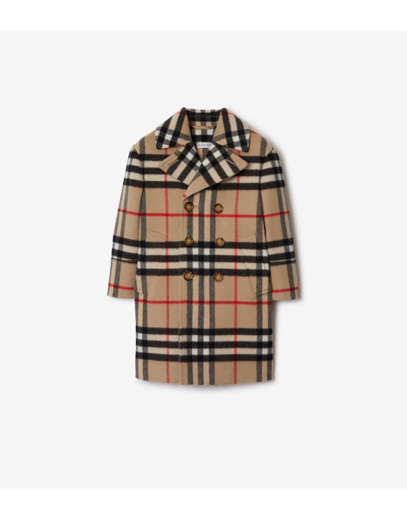 Check Wool Cashmere Coat