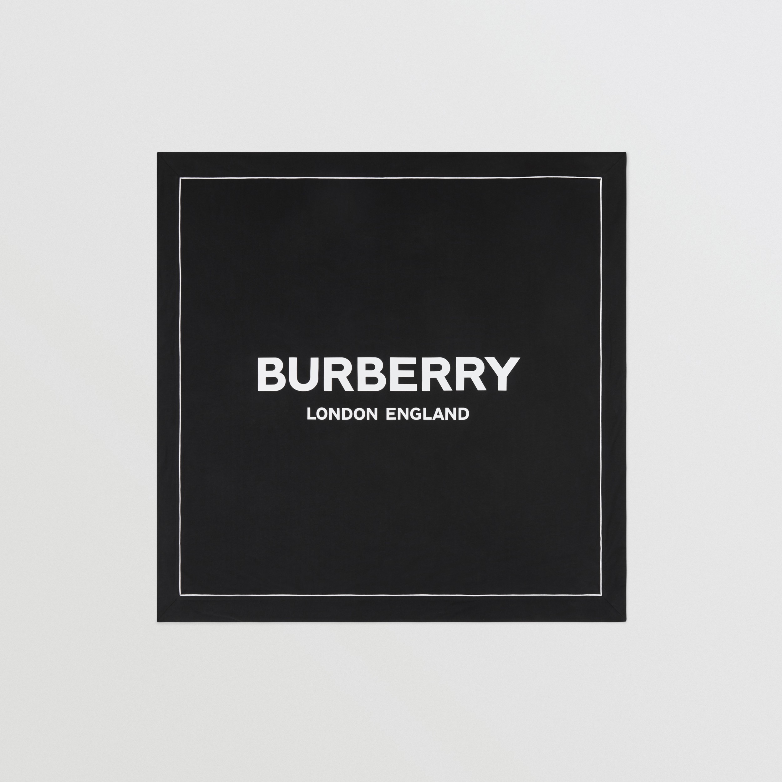 Logo Print Cotton Baby Blanket in Black - Children | Burberry United States