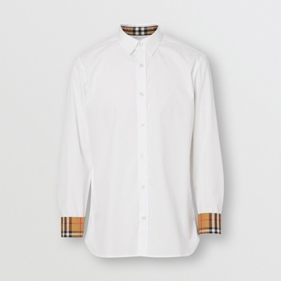 white burberry button up