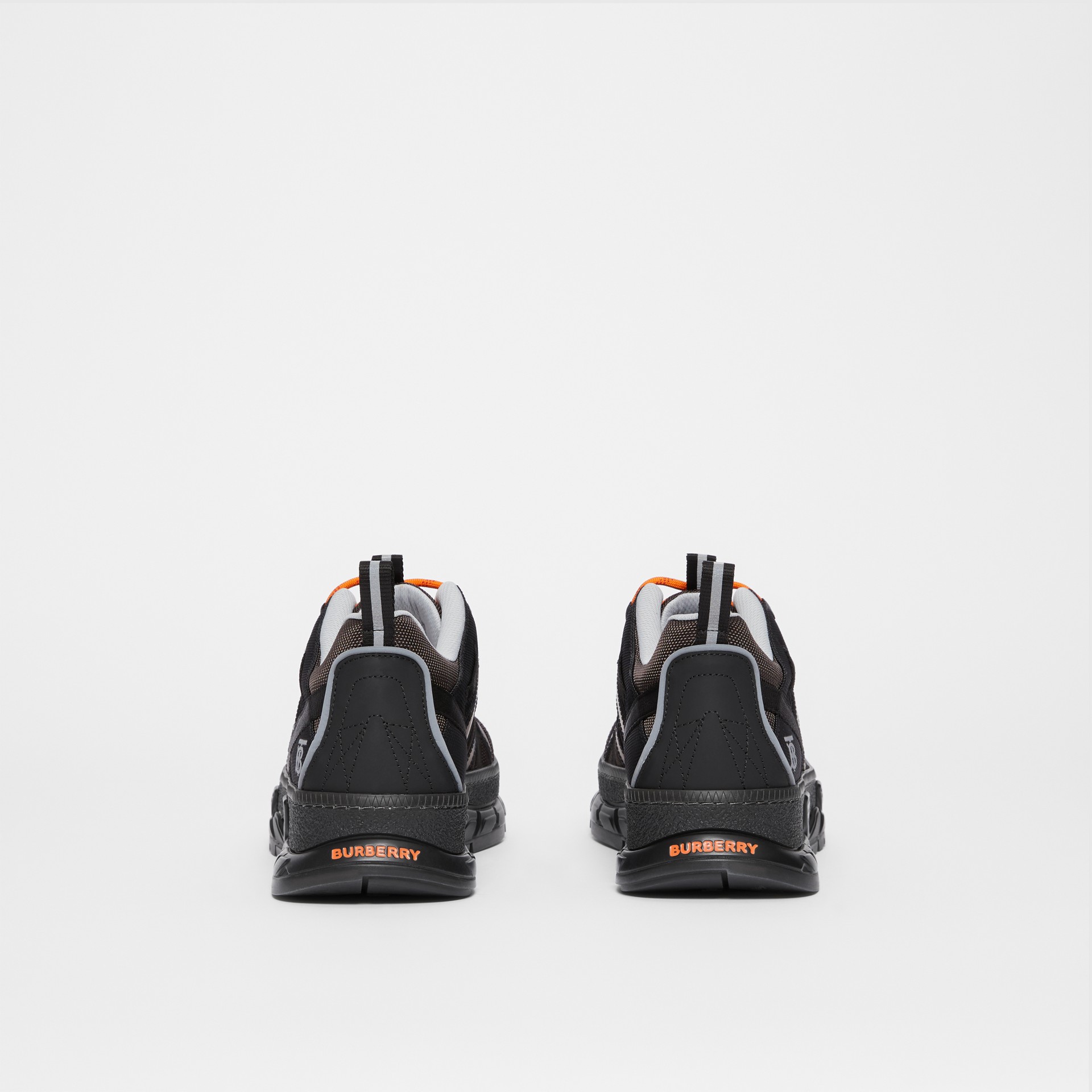 Mesh and Nubuck Union Sneakers in Black/grey - Men | Burberry United States