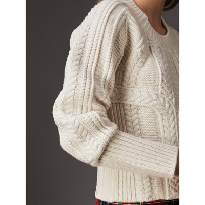 women's wool cable knit sweater
