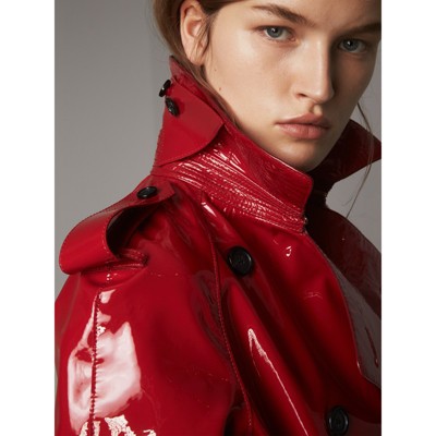 red burberry trench