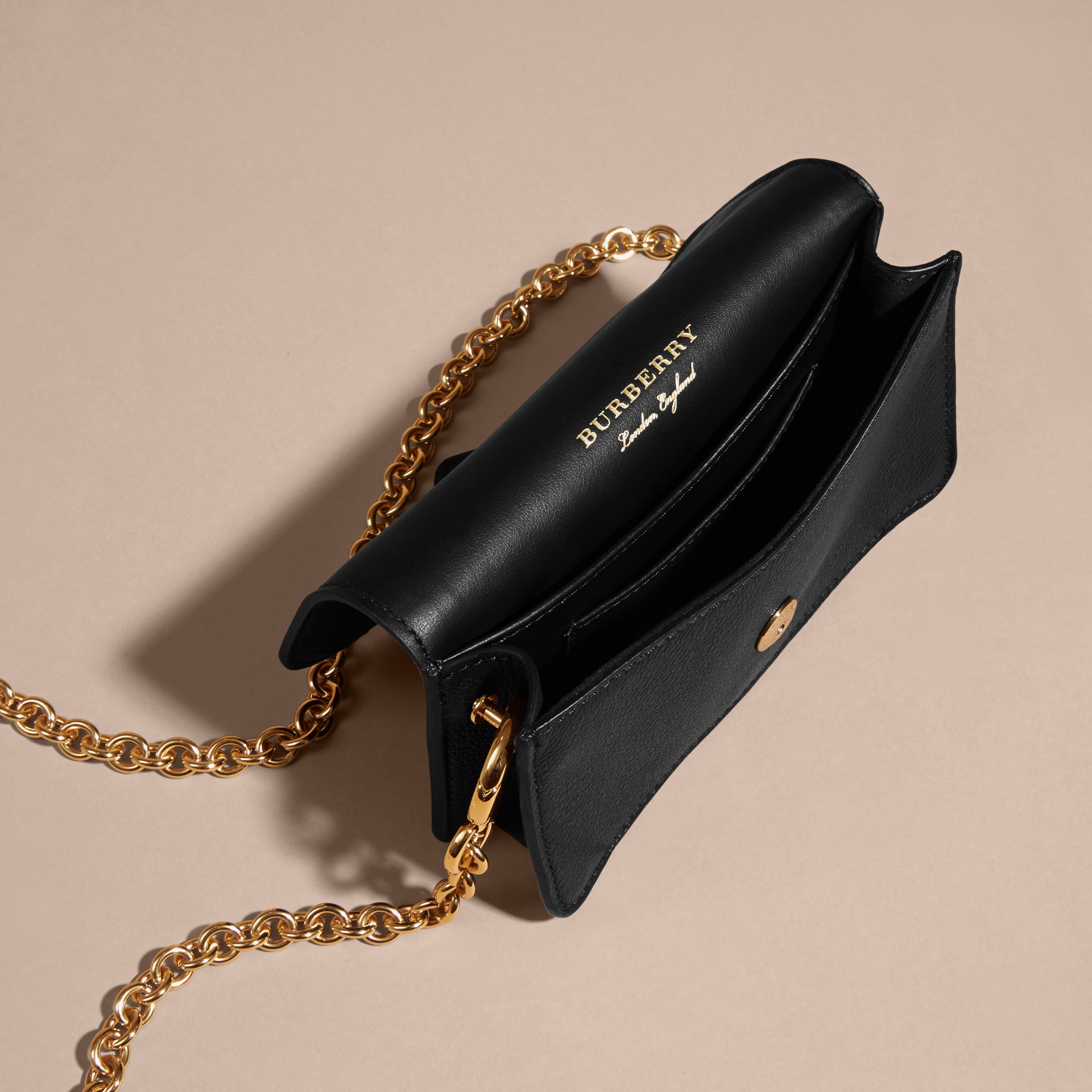 The Mini Buckle Bag in Grainy Leather Black Burberry