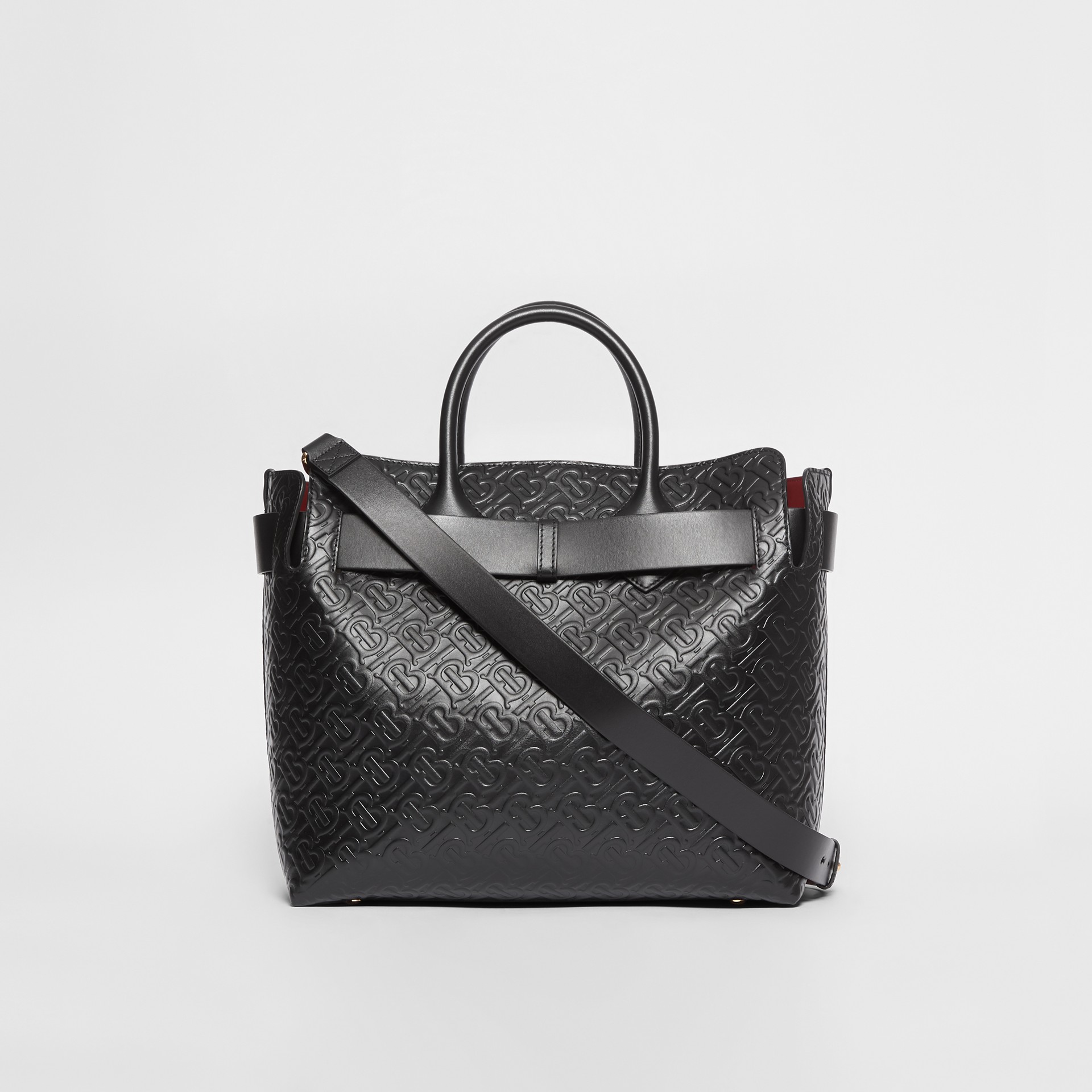The Medium Monogram Leather Triple Stud Belt Bag in Black - Women | Burberry Australia