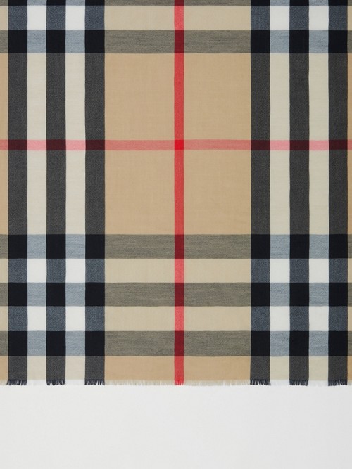 Shop Burberry Check Cashmere Scarf In Archive Beige