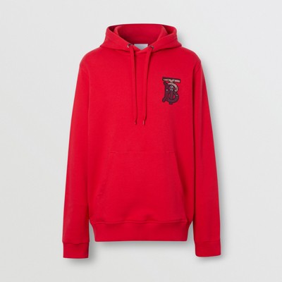 red burberry hoodie mens