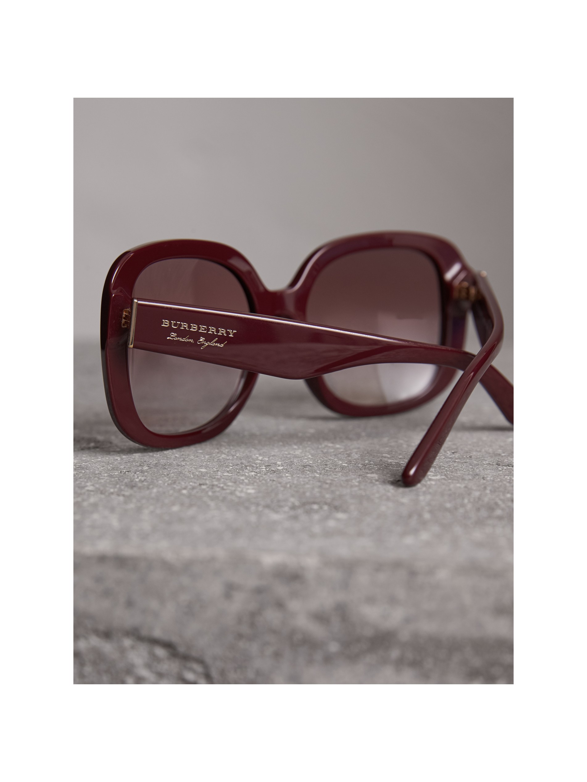 勃艮第酒红色 方框太阳眼镜 产品图片11