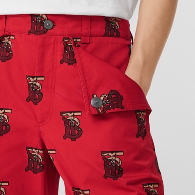 burberry shorts mens red