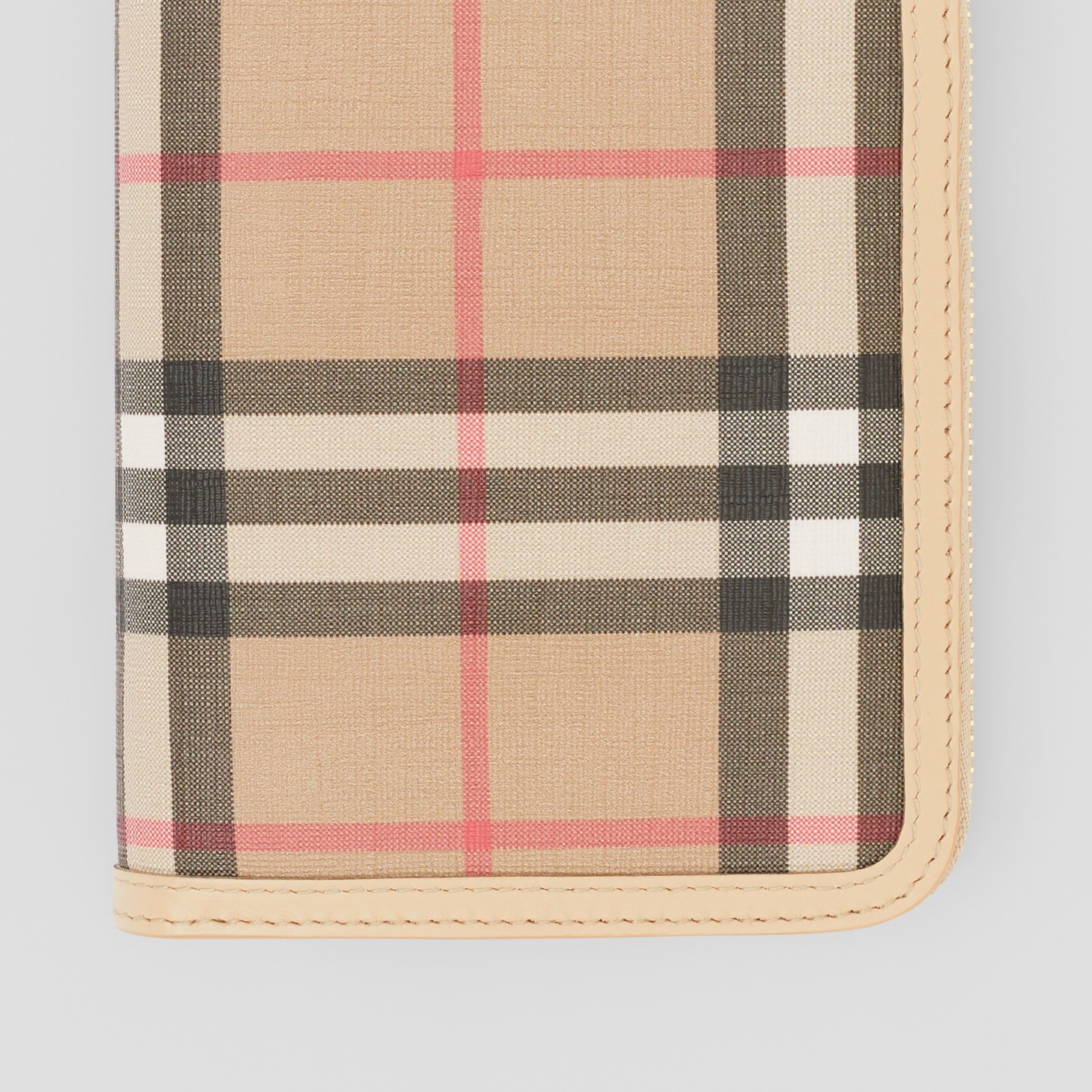 Vintage Check E-canvas and Leather Wallet in Beige - Women | Burberry ...