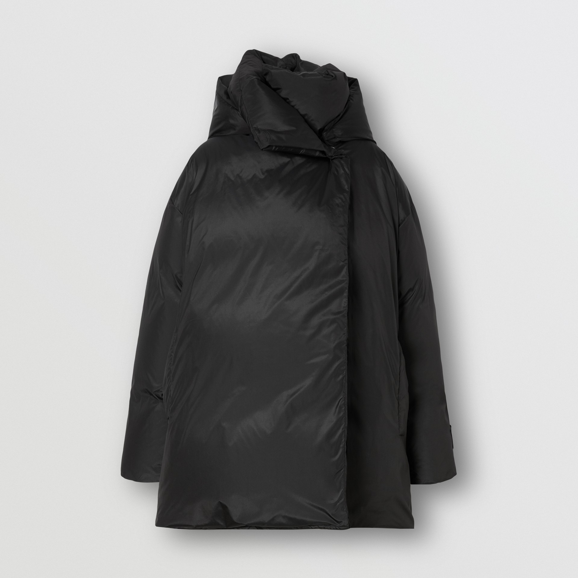 Detachable Hood Down-filled Oversized Wrap Coat in Black - Women ...