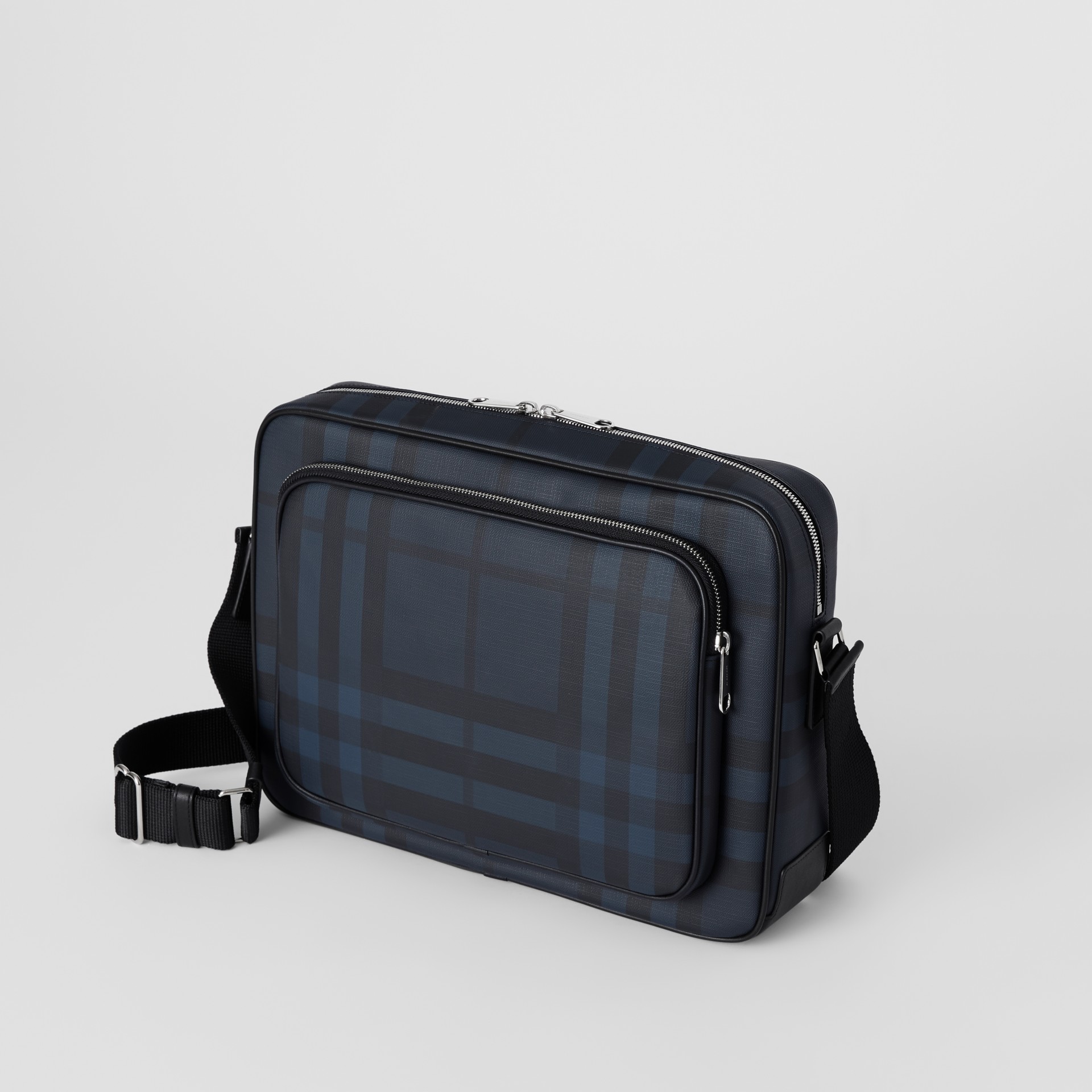 London Check Messenger Bag in Navy/black Men Burberry United States