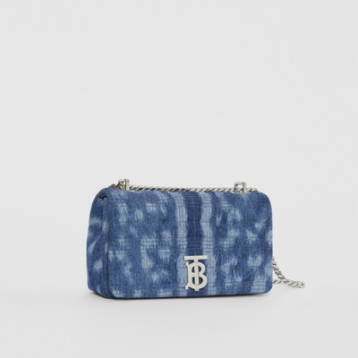 Small Quilted Denim Lola Bag in Blue 
