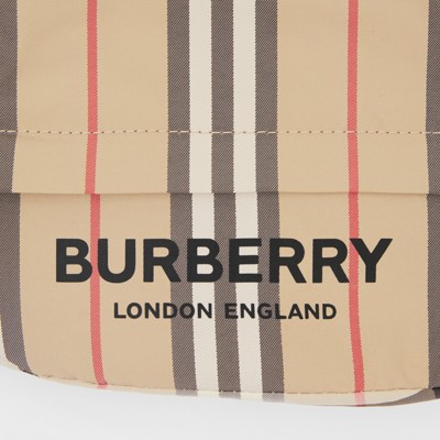 Icon Stripe Nylon Drawcord Pouch in Archive Beige - Women | Burberry®  Official