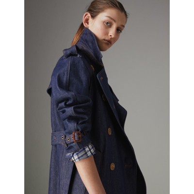 burberry denim trench coat