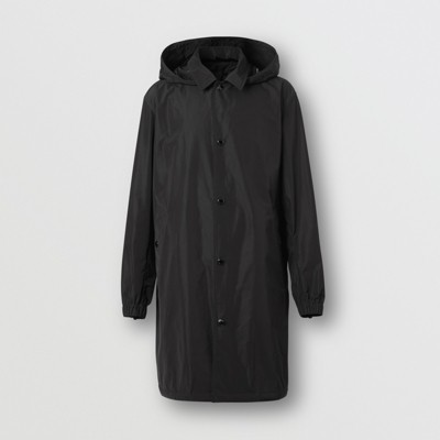 black jacket with gray hood
