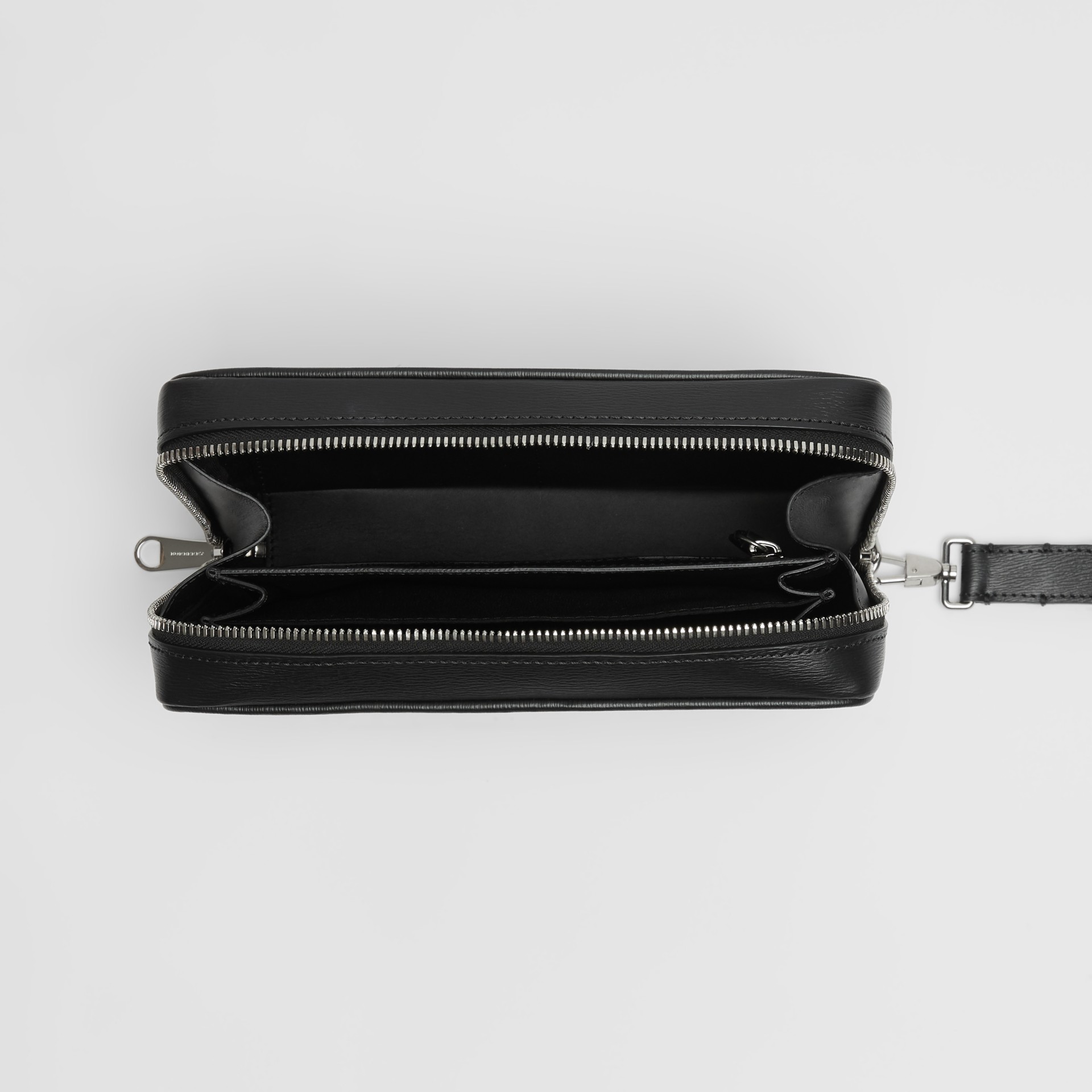 London Leather Travel Pouch in Black Men Burberry United States