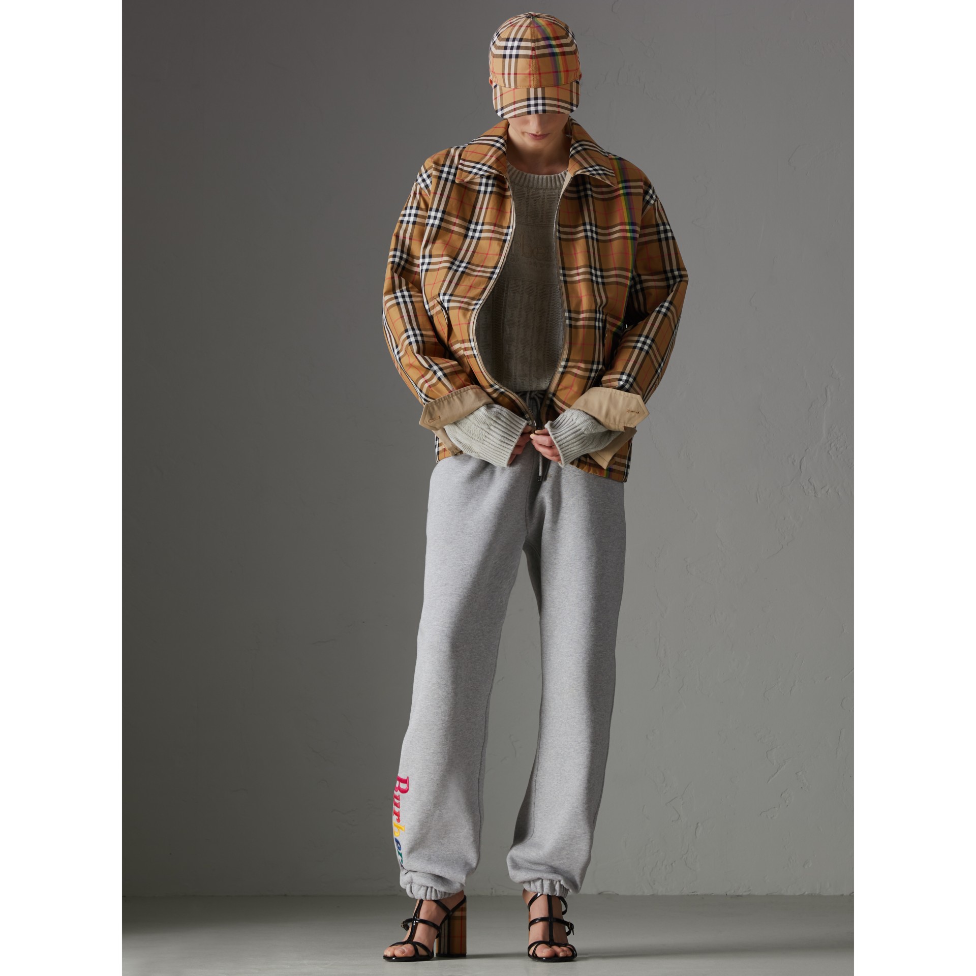 Rainbow Vintage Check Harrington Jacket in Antique Yellow/rainbow