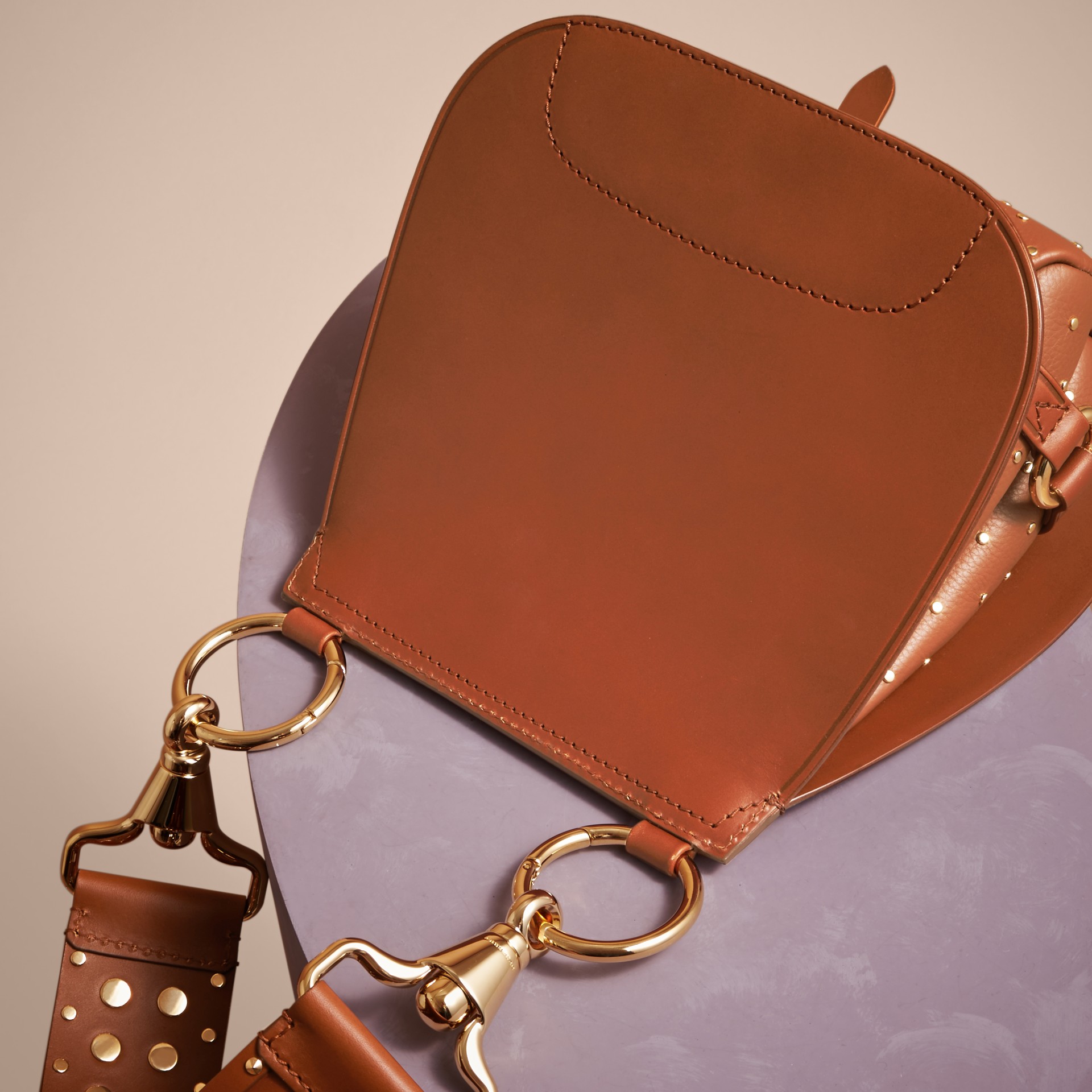 The Bridle Bag in Leather and Rivets Tan | Burberry