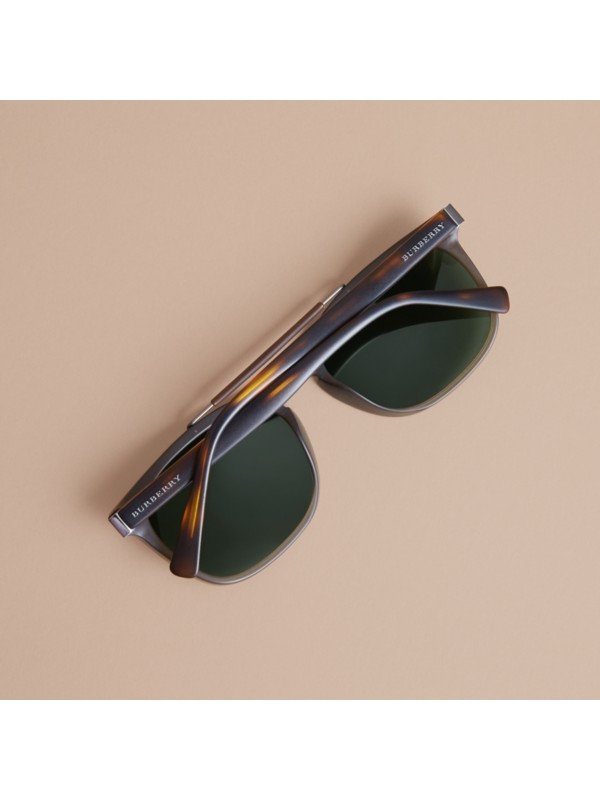 Top Bar Square Frame Sunglasses in Olive Men Burberry United States