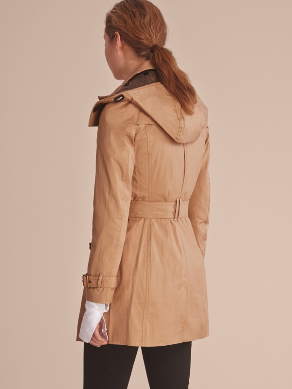 Hooded Trench Coat with Warmer in Light Camel - Women | Burberry United ...
