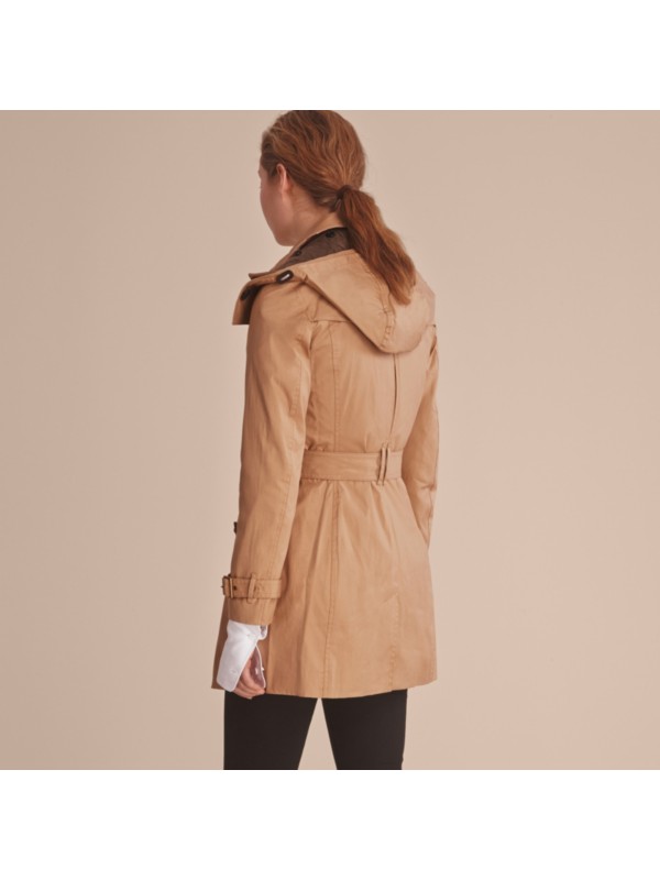Hooded Trench Coat with Warmer in Light Camel - Women | Burberry United ...