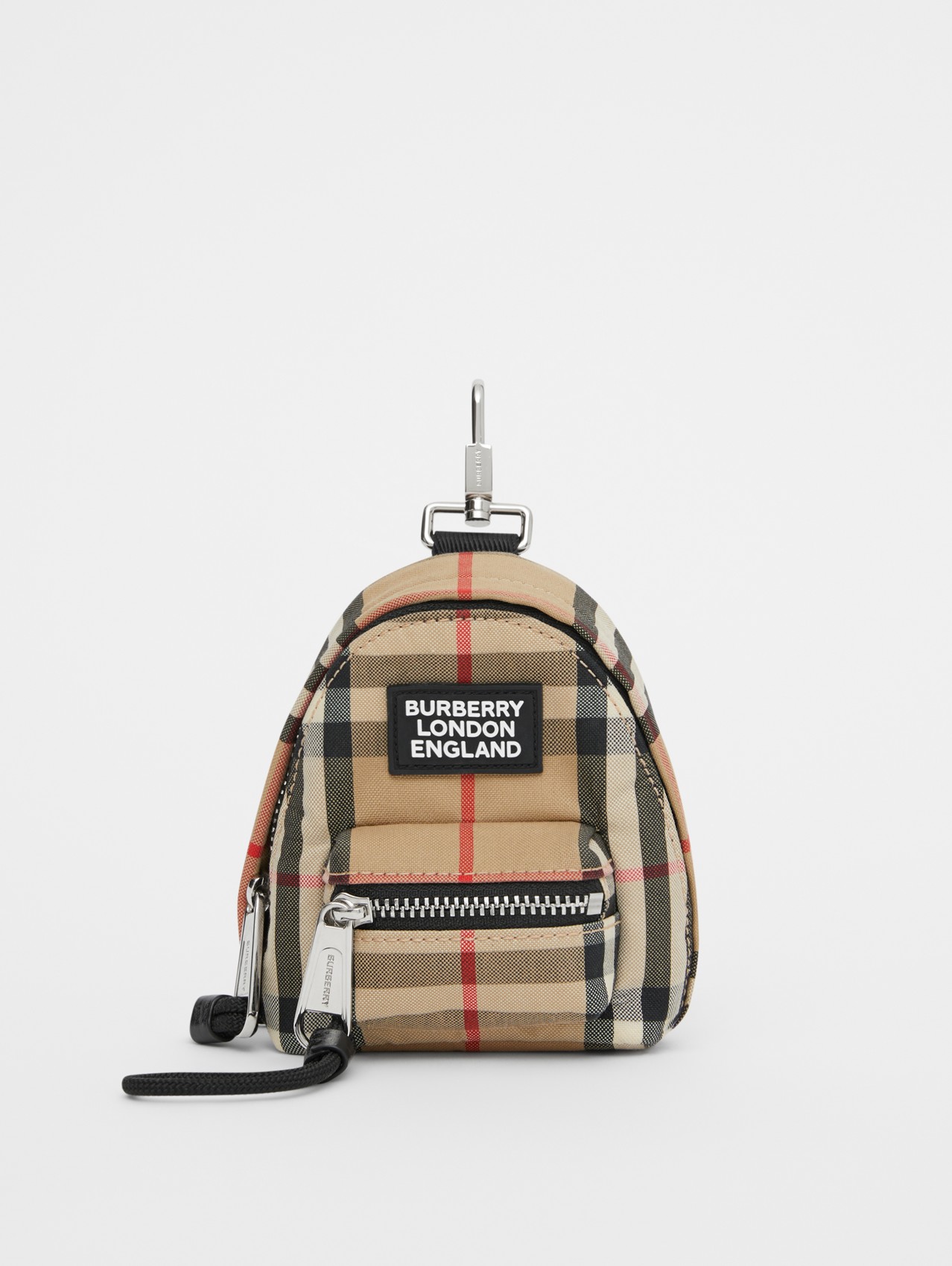 Vintage Check Backpack Charm in Archive Beige