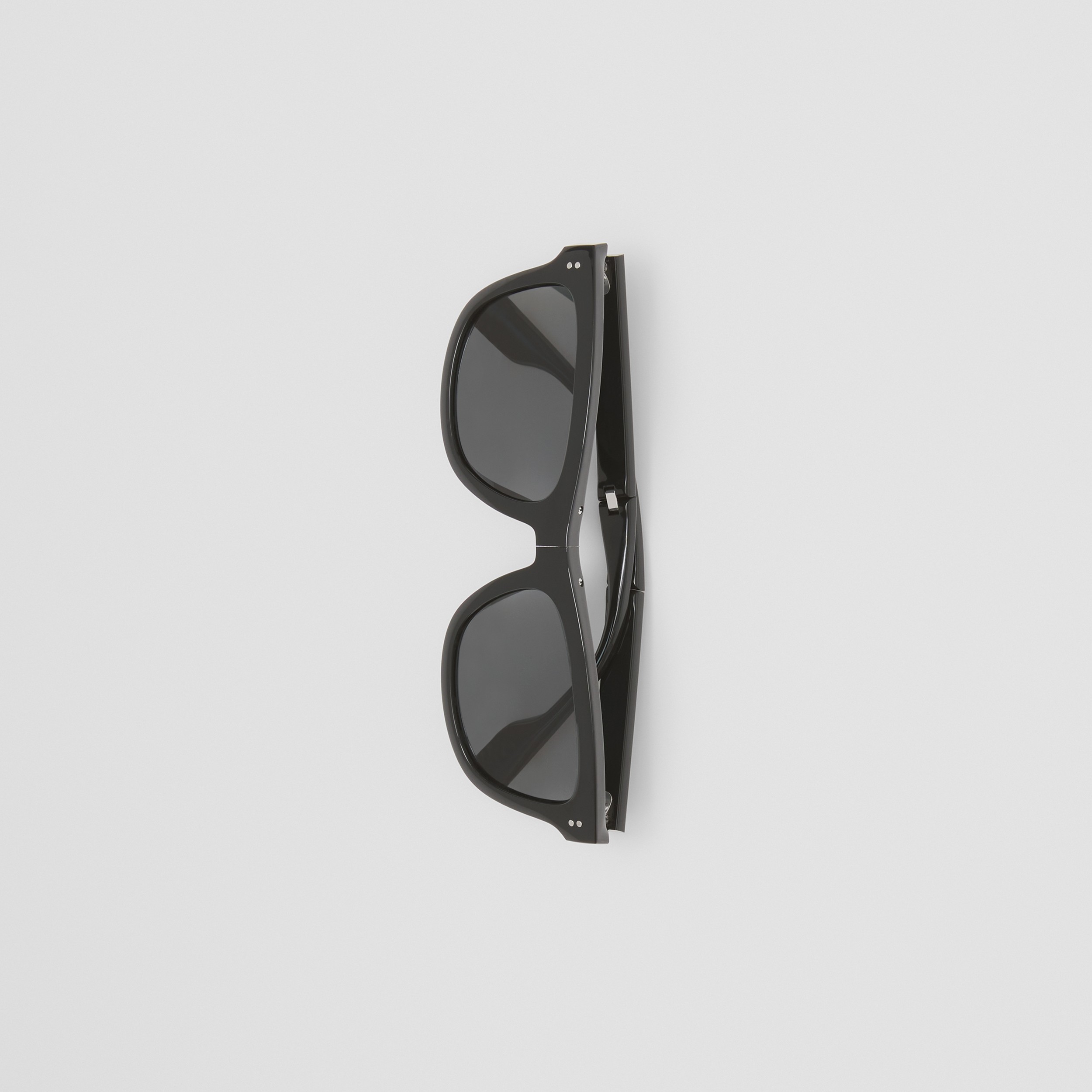 Logo Detail Square Frame Foldable Sunglasses in Black - Men | Burberry® Official - 4
