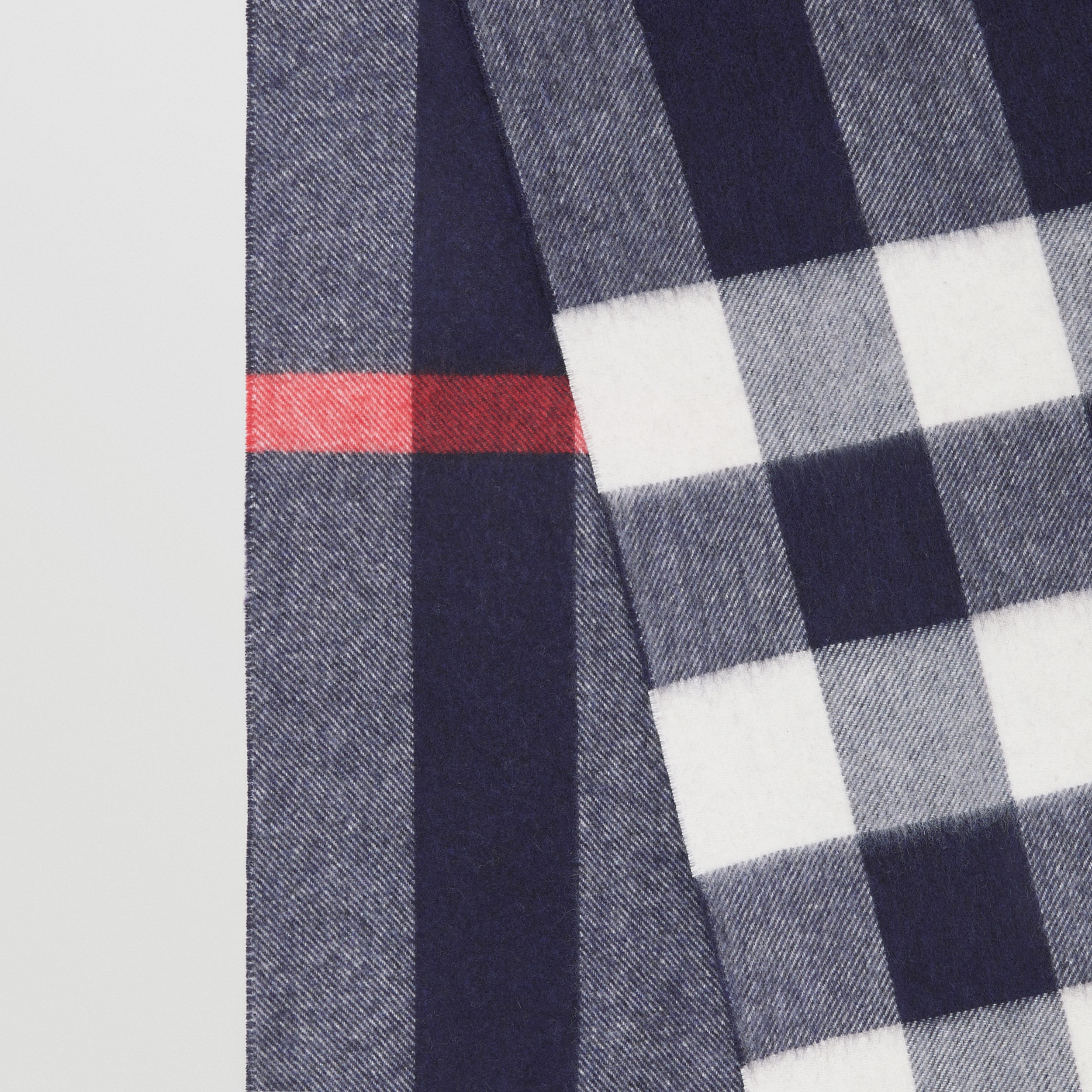 Check Cashmere Scarf in Navy | Burberry® Official - 2