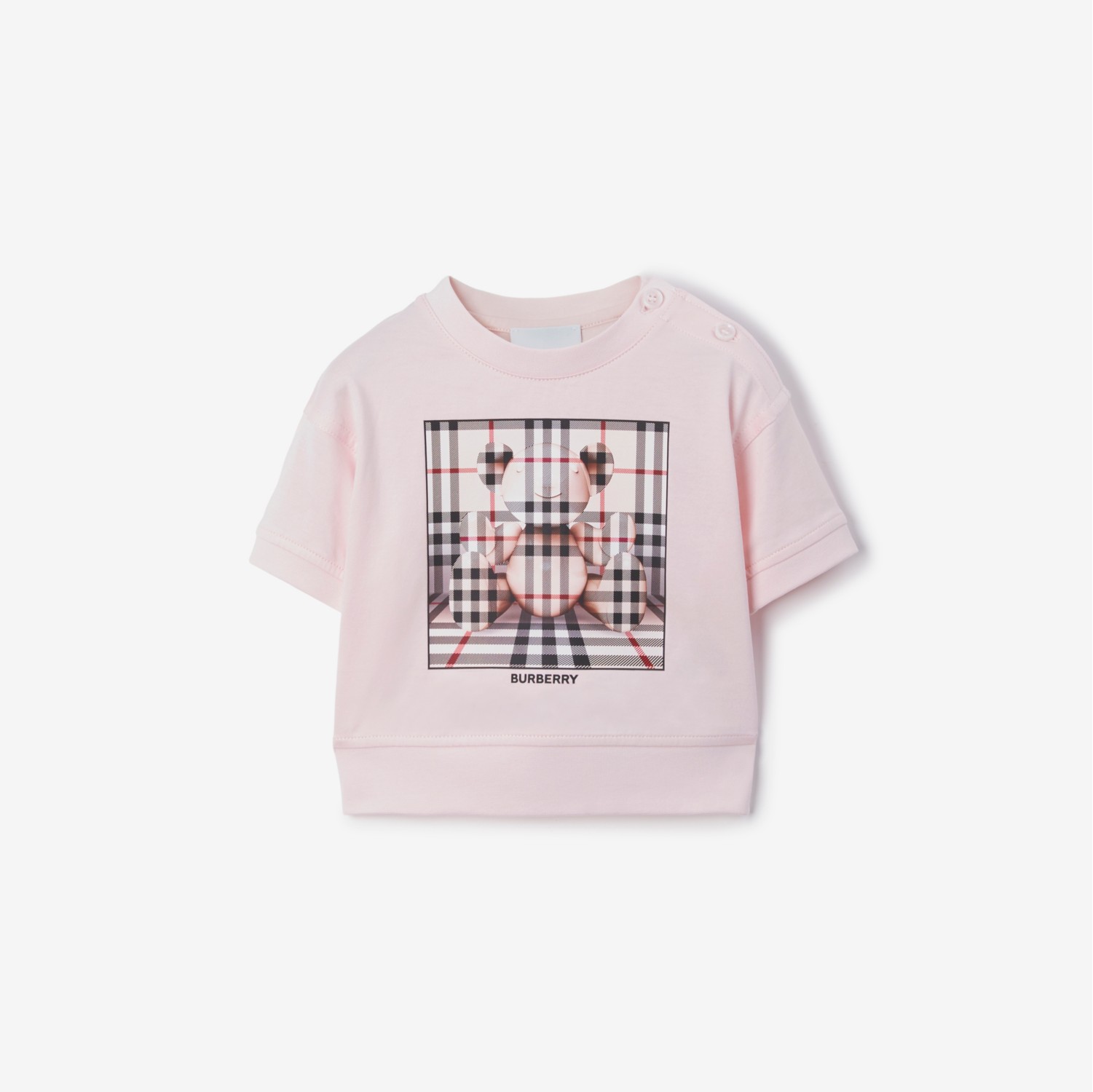 Thomas 泰迪熊图案棉质 T 恤衫 (雪花石粉红) - 儿童 | Burberry® 博柏利官网