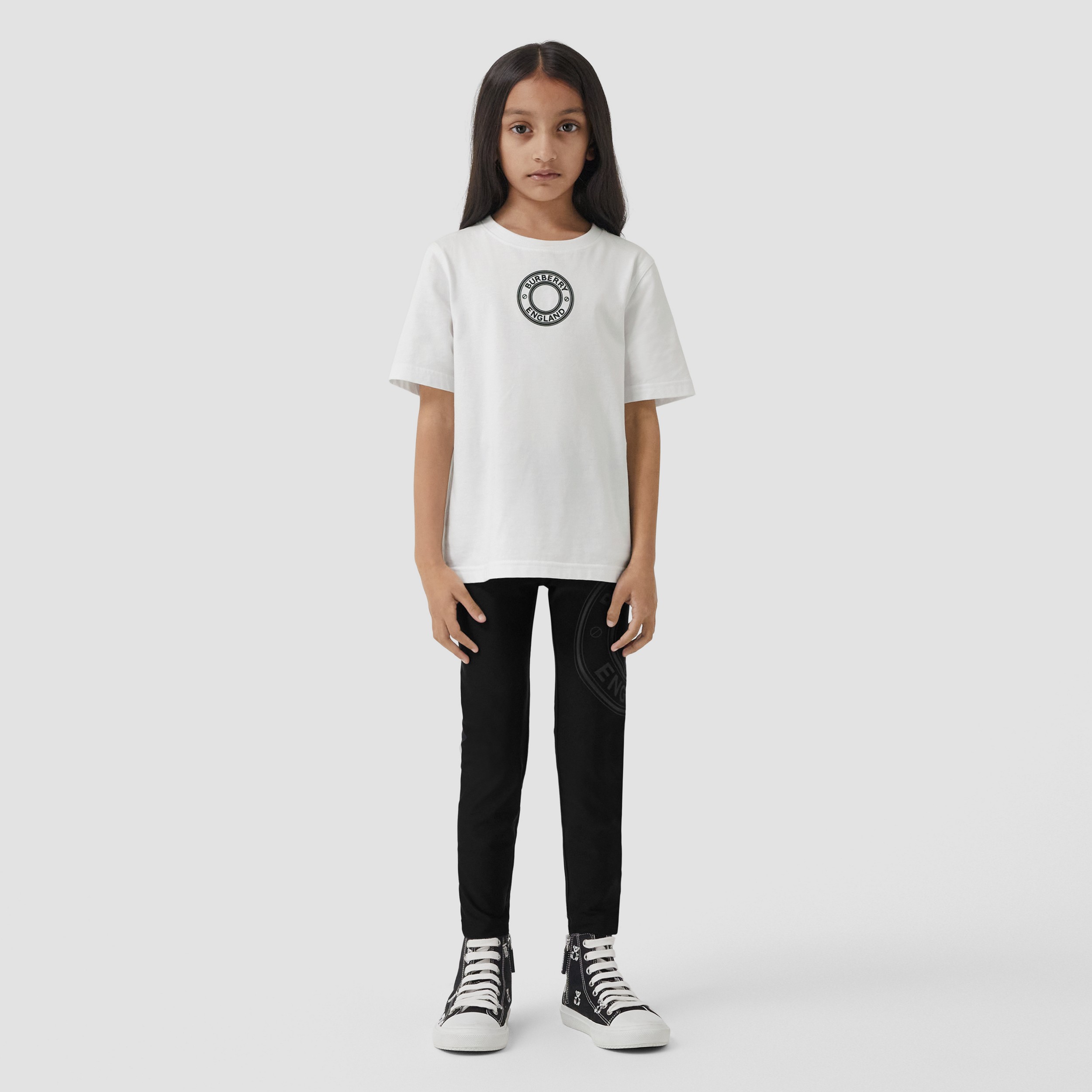 Camiseta en algodón con logotipo de estilo gráfico (Blanco) | Burberry® oficial - 3