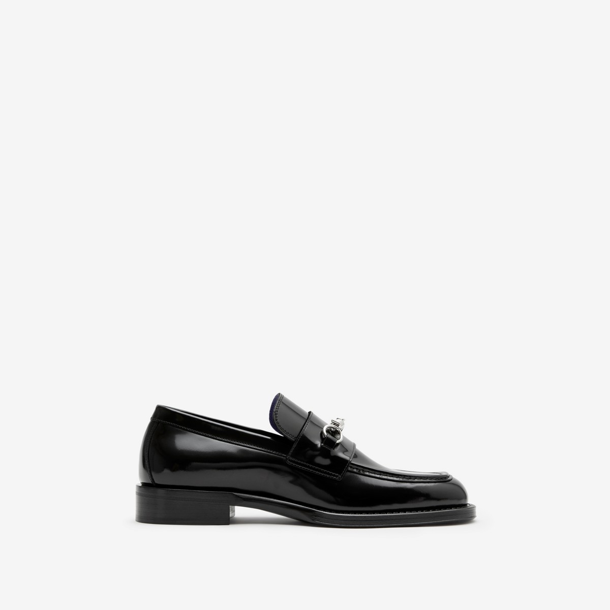 Shop Burberry Leather Barbed Loafers In Black