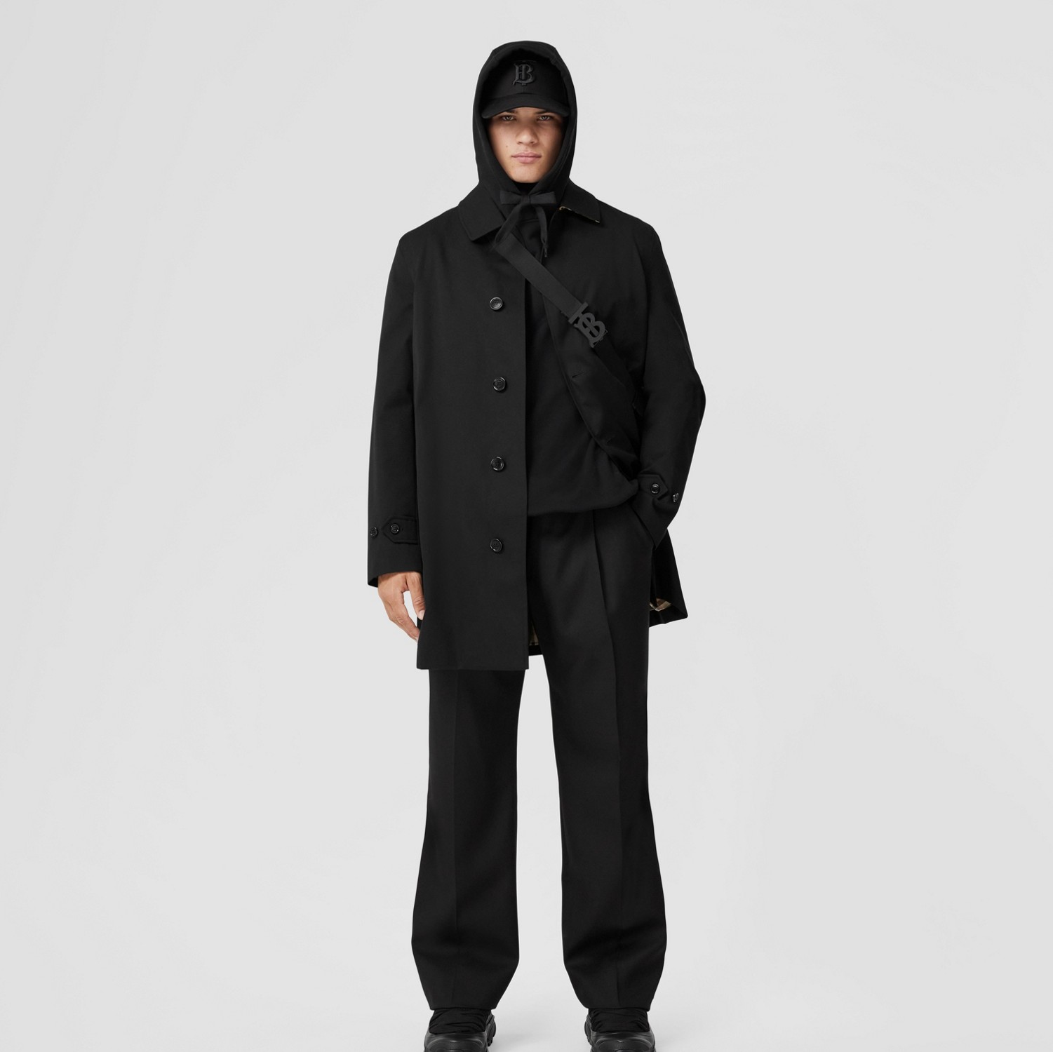帕丁顿版型 – 短款 Heritage 轻便大衣 (黑色) - 男士 | Burberry® 博柏利官网