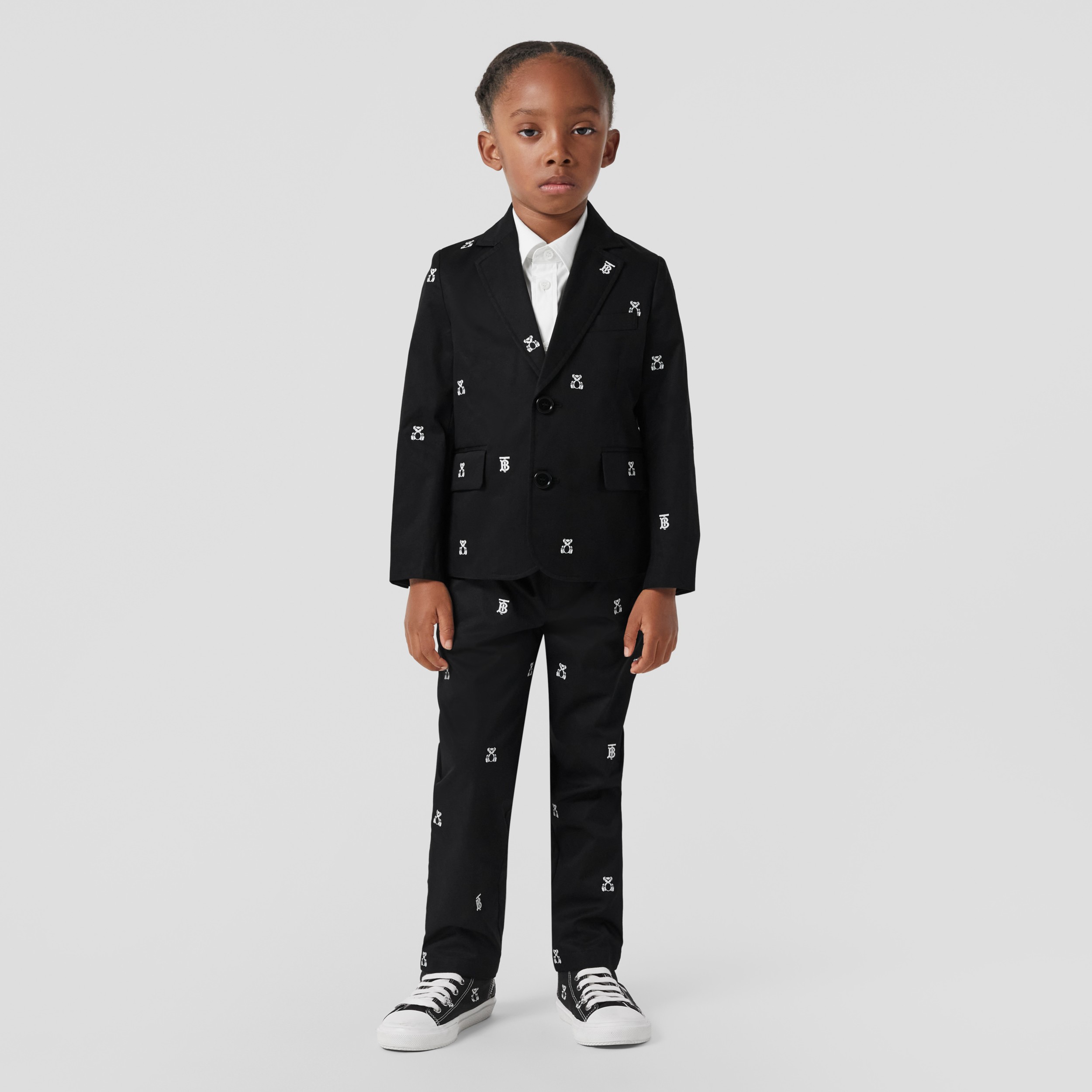 Baumwollblazer mit gestickten Thomas Teddybären (Schwarz) | Burberry® - 3