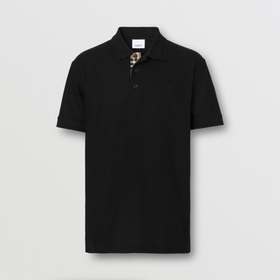 Shop Burberry Cotton Polo Shirt In Black