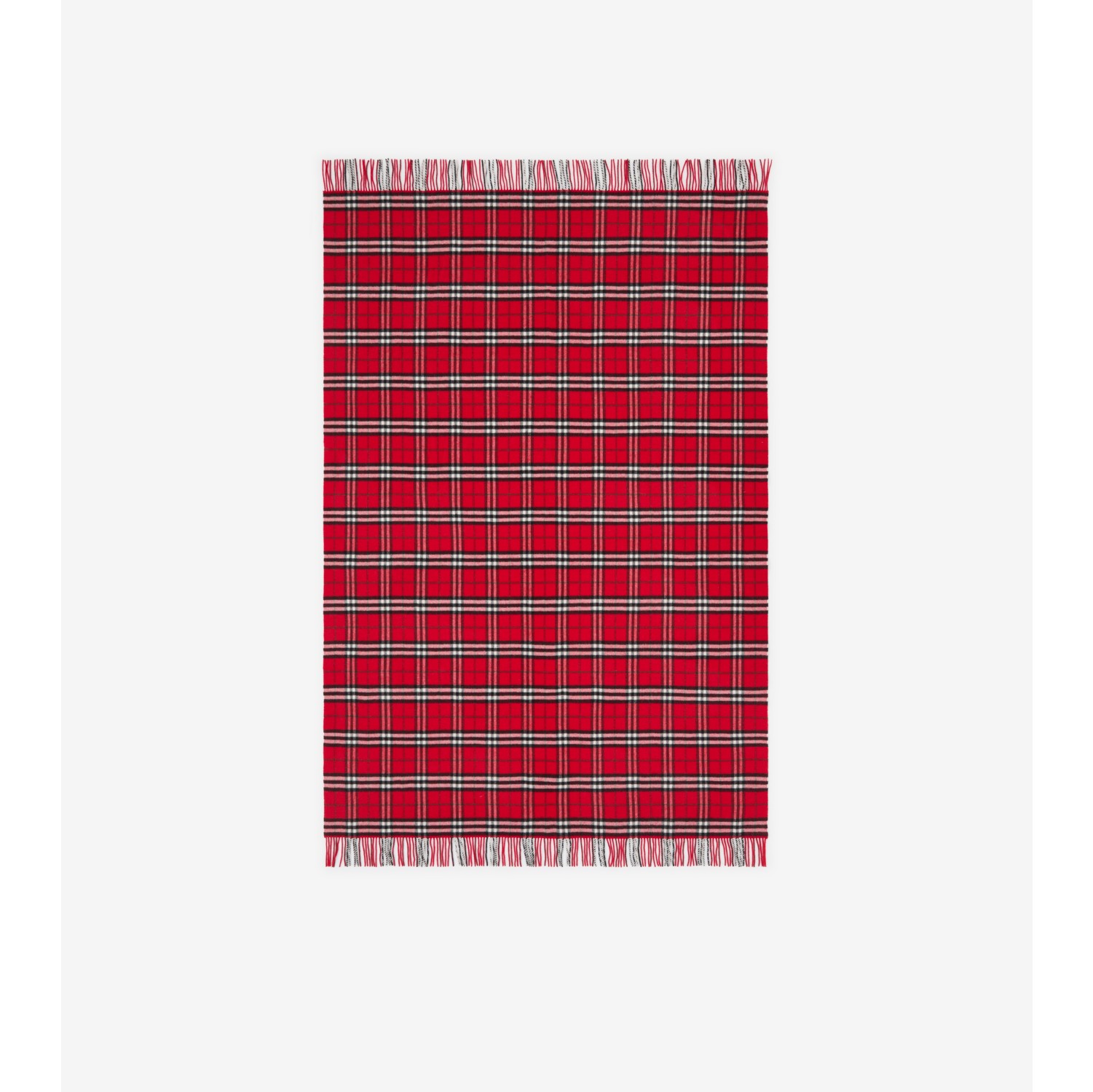 Check Wool Cashmere Blanket in Post red | Burberry® Official