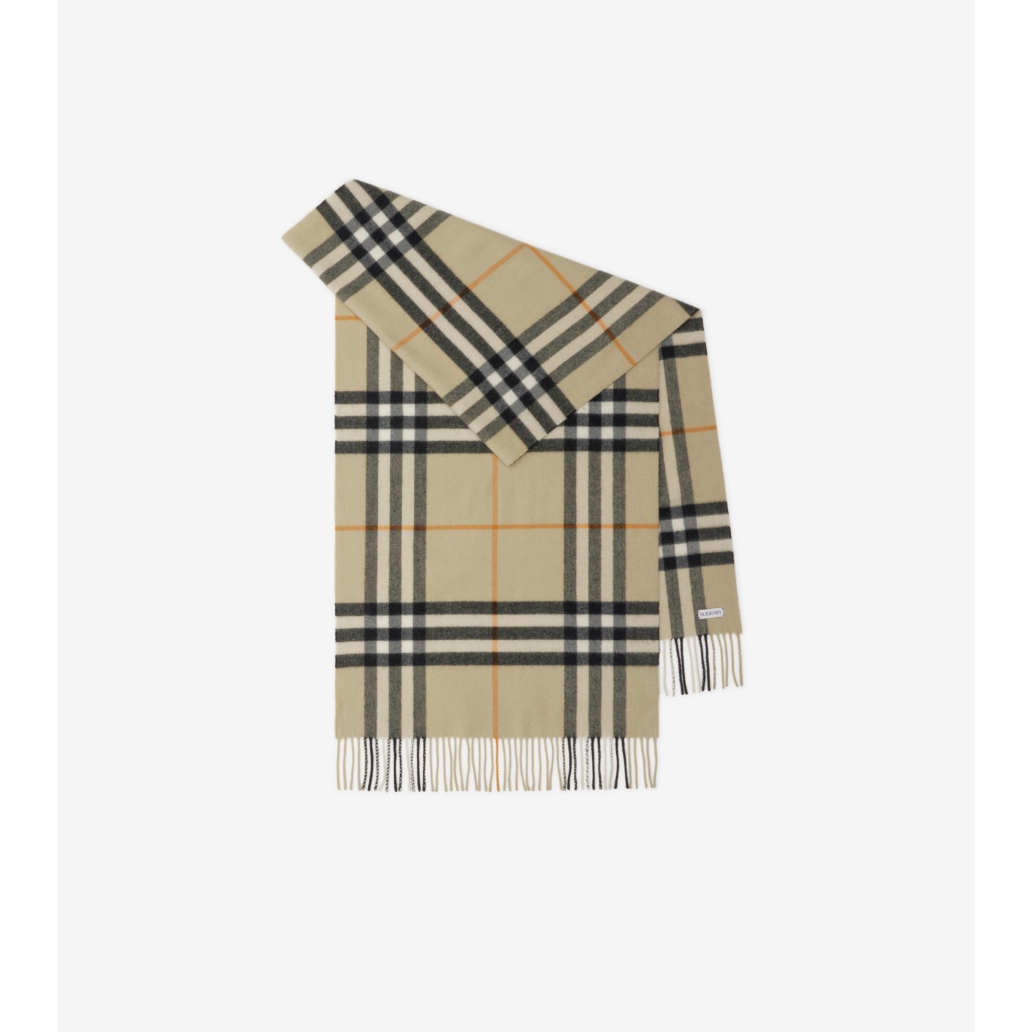 Wide Check Cashmere Scarf