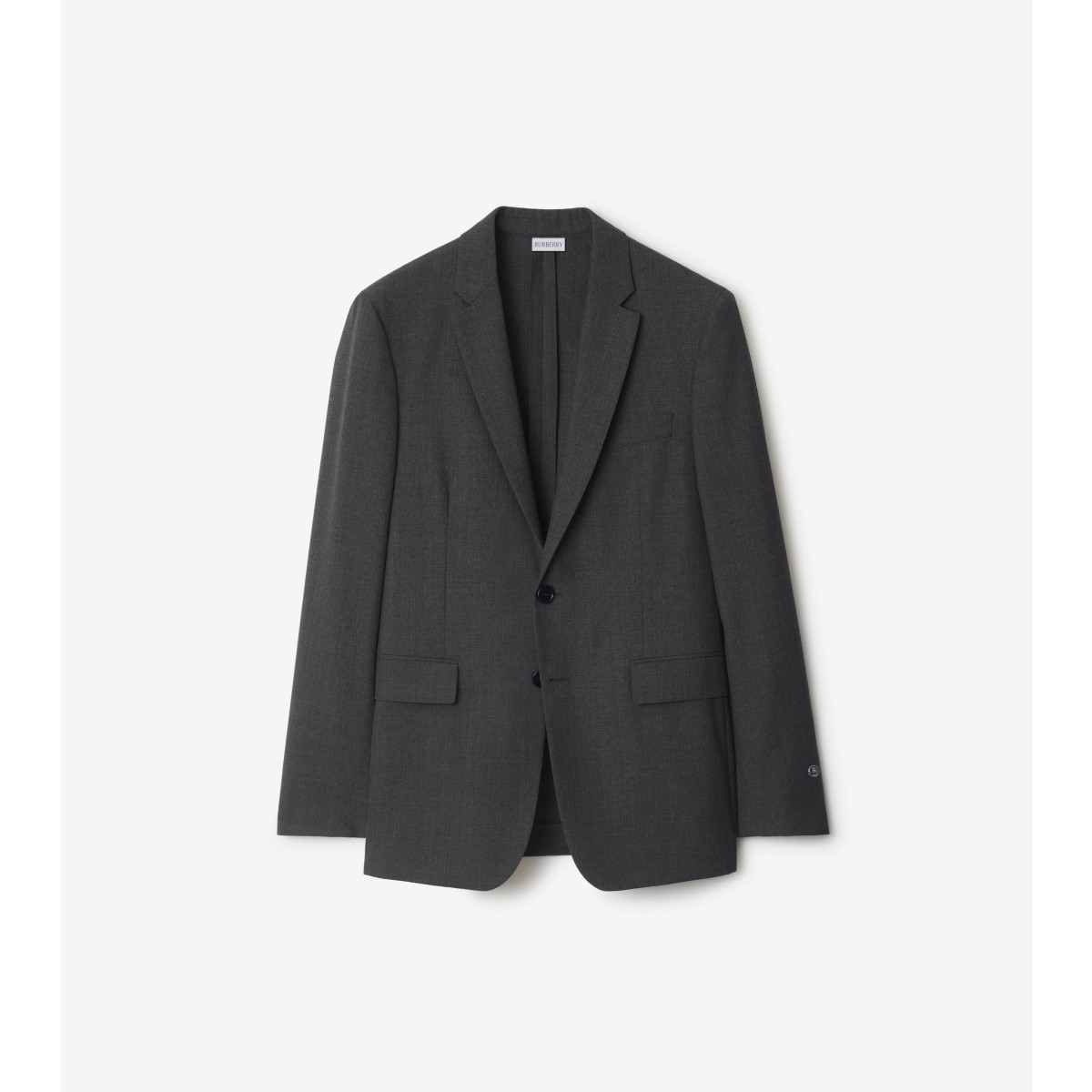 Burberry Wool Tailored Jacket In Rock
